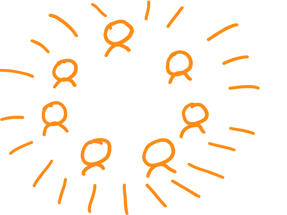 An illustration portraying a group of people standing together, symbolizing teamwork and collaboration. The individuals are depicted in close proximity, suggesting unity and mutual support within the team.